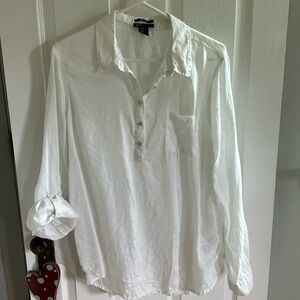 White 100% linen tunic
